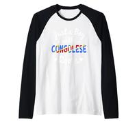 Mens Just A Boy With Congolese Roots Congo Pride Boys Raglan Baseball Tee