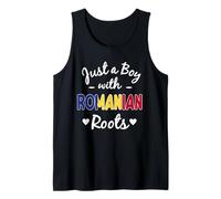 Mens Just A Boy with Romanian Roots Proud Romania Man Tank Top