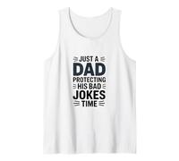 Mens Just A Dad Protecting His Bad Jokes Time Humor Tank Top