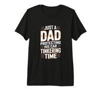 Mens Just A Dad Protecting His Car Tinkering Time Garage Premium T-Shirt