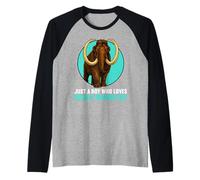 Mens Just a Girl who loves woolly mammoths woolly mammoth Raglan Baseball Tee