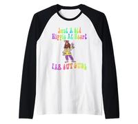 Mens Just A Old Hippie At Heart Far Out Dude Retro Grandparent Raglan Baseball Tee