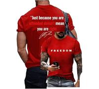 Men's Just Because You are Offended Doesn't Mean You're Right Freedom Shirt (UK, Alpha, L, Regular, Regular, Red)