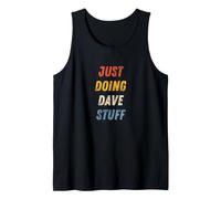 Mens Just Doing Dave Stuff Vintage Distressed Retro Name Graphic Tank Top