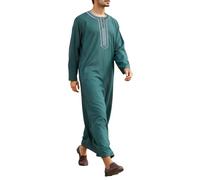 Mens Kaftan Thobe Robe - Thobe Robe Traditional Long Shirt With Modern Comfort And Elegant Design for Daily Wear And (Dark Green S)
