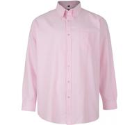 Mens Kam Plus Size Oxford Classic Long Sleeve Shirt in Pink 3XL-8XL