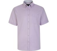 Mens Kam Short Sleeve Premium Oxford Shirt in Lilac 3XL 4XL 5XL 6XL 7XL 8XL