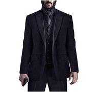 Mens Keanu Reeves John Wick 3 Piece Black Suit Black Formal Suits for Men Slim Fit Wedding Dinner Tuxedo Suits