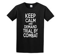 Men's Keep Calm and Demand Trial by Combat T-Shirts Black M