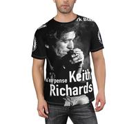 Men's Keith Singer Richards Shirt Basic Short Sleeve T - Shirt for Every Occasion Black XL