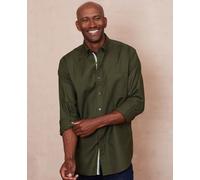 Men's Khaki Classic Fit Button-Down Oxford Casual Shirt - Size: Medium x Standard - 34.5" - Savile Row Company
