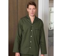 Men's Khaki Cotton Piped Pyjamas - Size: Large - Savile Row Company