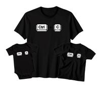 Mens Kids Ctrl C Ctrl V Funny Fathers Day T-Shirt Tee Baby Romper Best Dad Ever Papa Gift #FD 7-8 Years