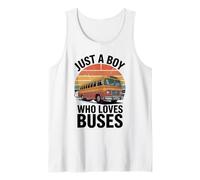 Mens Kids Just a Boy who Loves Buses - Bus Lover Boys Tank Top