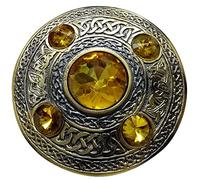 Men's Kilt Fly Plaid Brooch Antique Finish 3 Inches - Scottish Pin Brooches Ladies - Women- Tartan - Sash - Celtic Knot Brooch Silver for Scarf, Shawl, Gift, Knitting, Wedding, Party, Tone, Vintage