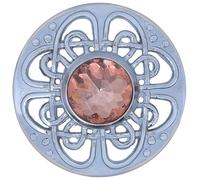 Mens Kilt Fly Plaid Brooch - Culloden Pin Brooches - Elegant Pewter Brass Antique Finish - Celtic Kilt Pin Various Gemstone Colors, 3-Inch Diameter (Pink - Chrome)