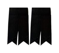 Mens Kilt Hose Sock Flashes Plain Black/Kilt Flashes Black Tartan