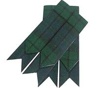 Mens Kilt Hose Sock Flashes With Garter Black Watch Tartan Pointed