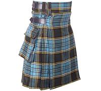 Men's Kilt in Anderson Tartan Leather Straps 16OZ Acrylic Wool Kilts (Anderson Tartan, 36'')