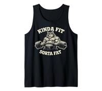 Mens Kinda Fit Sorta Fat Funny Gym Wolf Weightlifting Workout Tank Top