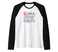 Mens Kindness is Always The Best Response Cute Colorful Kindness Raglan Baseball Tee