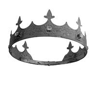 Mens King Crown Adjustable Headdress Full Round Crown For Wedding Birthday Prom Costume Party Accessories, M, Alloy, Crystal