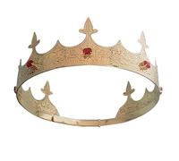 Mens King Crown Adjustable Headdress Full Round Crown For Wedding Birthday Prom Costume Party Accessories, M, Alloy, Crystal