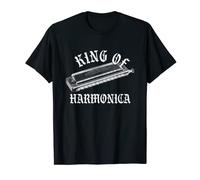 Mens King Of Harmonica Musician Mouth Organ Blues Harp Player T-Shirt