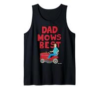 Mens King of The Hill Father's Day Dad Mows Best Hank Rides Mower Tank Top