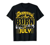Mens Kings are Born in July Cancer Leo Birthday Party Celebration T-Shirt