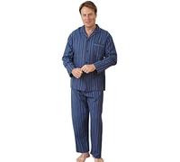 Mens Kingston Wyncette Cotton Pyjama Lounge Wear Champion Style Blue-Large, (PJ-M-1111)