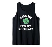 Mens Kiss Me It's My Birthday St. Patrick's Day Funny Irish Tank Top