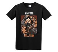 Men's KMFDM Hell Yeah T-Shirt Print Tees Short Sleeve O Neck T-Shirt Black M