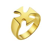 Men's Knight Templar Cross Rings Black Punk Crusaders Band Rings for Men's Stainless Steel Polished Signet Rings Jewelry Gift