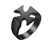 Men's Knight Templar Cross Rings Black Punk Crusaders Band Rings for Men's Stainless Steel Polished Signet Rings Jewelry Gift