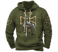 Men's Knight Templar Hoodies Crusader Warrior 3D Printed Hooded Jacket Coat Long Sleeve Casual Sweatshirt with Pockets