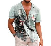 Men's Knight Templar Shirt Short Sleeve Button Down Hawaiian Shirts Beach Party Holiday Shirt