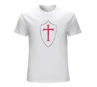 Men's Knights Templar T-Shirt Basic Cotton White XL