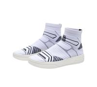 Mens Knit Mesh Breathable Trainers Wide Fit Orthopedic Sneakers Slip on Platform Running Shoes Lightweight Casual Arch Support Trainers Tennis Joggers Boots Backpacking Footwear (2-White, 9)