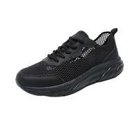 Mens Knit Mesh Trainers Slip on Orthopedic Sneakers Casual Breathable Wide Fit Running Shoes Men Lightweight Arch Support Walking Shoes Summer Trainers Comfortable Boots (D-Black, 9)