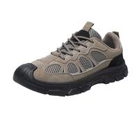 Mens Knit Mesh Trainers Slip on Wide Fit Sneakers Platform rekking Boots Arch Support Hiking Boots Orthopedic Running Shoes High Top Trainers Backpacking Walking Footwear (Khaki-d, 6.5)
