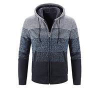 Mens Knitted Cardigan Jacket | Mens Jackets Smart Casual Hooded Jacket Full Zip Bomber Jacket Sober And Stylish Thermal Jacket Hybrid Insulate Blouson Varsity Jacket Stretchy Casual Coats