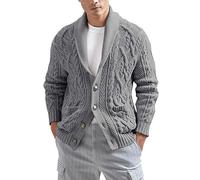 Men's Knitted Cardigan Mens Cardigan Sweaters Shawl Collar Slim Fit Knitted Button Cardigan Sweater Open Front Rib Knitted Cardigan Jackets