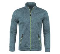 Mens Knitted Cardigan Slim Fit Cable Knitted Zip Up Sweater Full Zip Front Stand Collar Classic Knitwear Jumper Knitwear Classic Knitted Autumn and Winter Lapel Sweater Overcoat Sky Blue