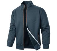 Mens Knitted Cardigan Sweater Mens Chunky Knitted Sweater Cardigan Turn Down Collar Fleece Lined Zipper Winter Jumper Full Zip Front Stand Collar Classic Knitwear Jumper