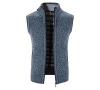 Mens Knitted Cardigan Thick Sweater Full Zip Stand Collar - Men'S Sleeveless Jumpers & Knitted Gilets | Full Zip Knitwear Vest Sleeveless Winter Jumper Casual Knit Tank Tops Waistcoat