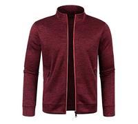 Mens Knitted Cardigan Thick Sweater Men's Full Zip Cardigan Sweater Thick Sweater Zip Stand Collar Autumn and Winter Lapel Sweater Overcoat