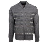 Men's Knitted Cardigans Crew Neck Full Zip-Up Long Sleeve Cable Knit Classic Style with Side Pockets Sweater Dark Grey 4XL