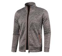 Mens Knitted Cardigans Full Front Zip Closure Zipper Cardigan Mens Knitted Cardigan Thick Knitted Zipper Pattern Cardigan Sweater Classic Style Coffee