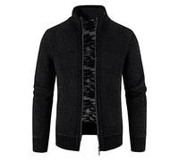 Mens Knitted Cardigans Full Front Zip Closure Zipper Cardigan Thick Knitted Zipper Pattern Cardigan Sweater Hoodie Sweater Knitwear Jumper Chunky Knit Jacket